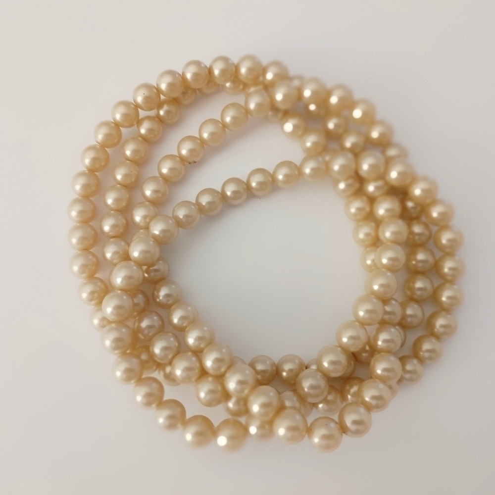 PEARL Necklace Vintage Opera Length Long Endless Cream Strand 40" Retro Rope - Picture 6 of 11